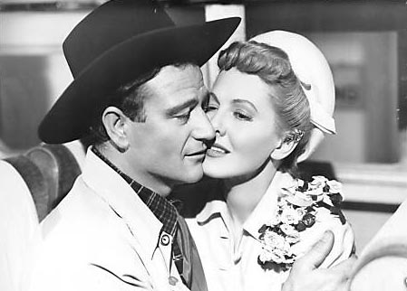 John Wayne and Jean Arthur in A Lady Takes a Chance, classic movies, William A. Seiter