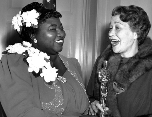 Hattie McDaniel, first black person to win Oscar, Best Supporting Actress for Gone With The Wind, Fay Bainter