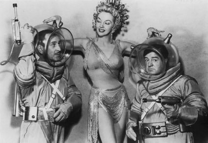 Bud Abbott and Lou Costello and Mari Blanchard in Abbott and Costello Go To Mars, Charles Lamont