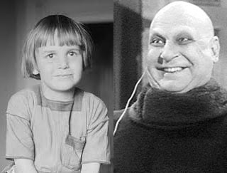 Jackie Coogan as a kid and as Uncle Fester
