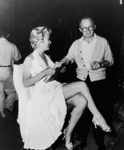 Marilyn Monroe and Billy Wilder on the set of Seven Year Itch
