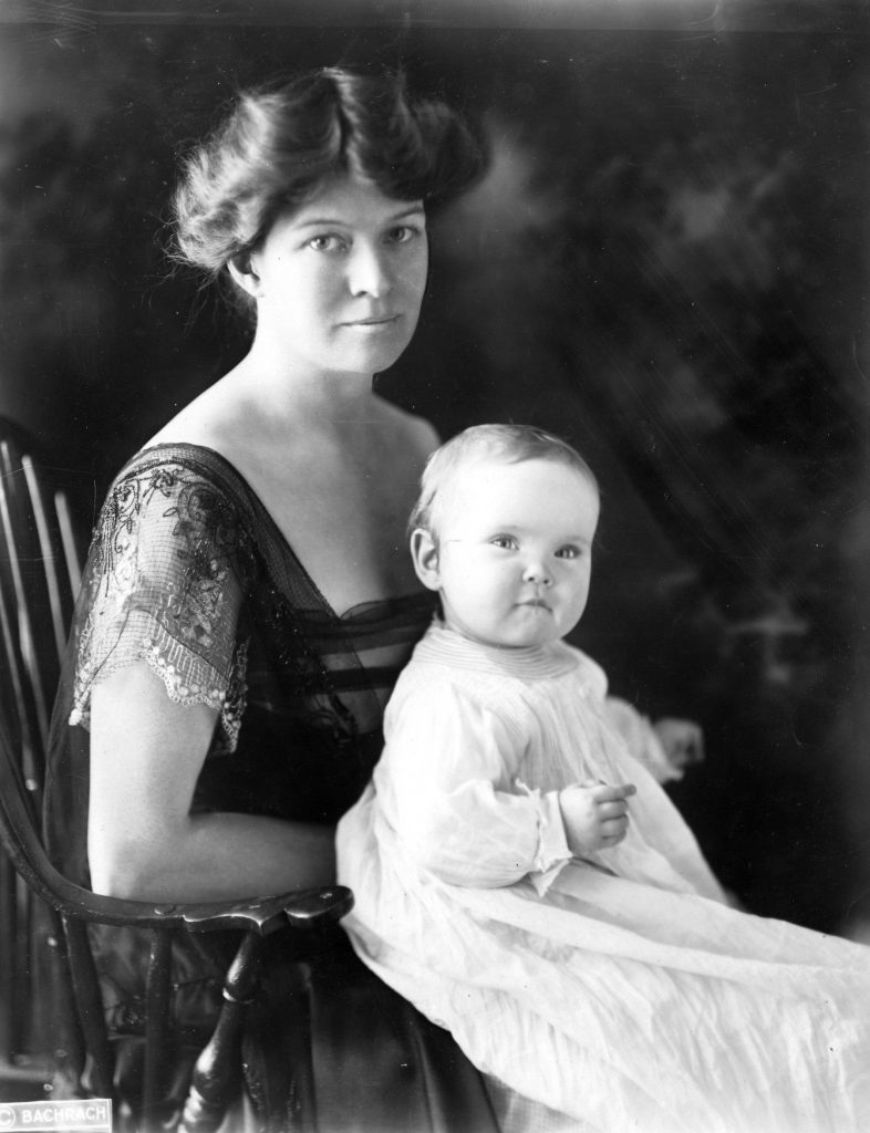 Katharine Hepburn as a baby, shown here in the arms of her mother, Katharine Houghton.