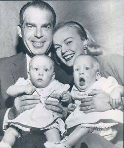 Fred MacMurray and June Haver with their adopted twin doaughters
