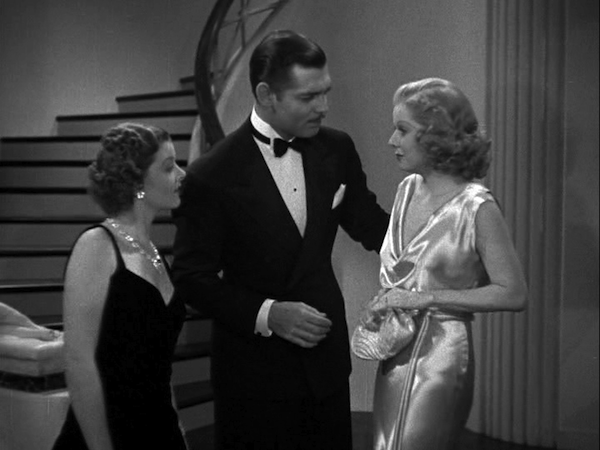 Myrna Loy, Clark Gable, Jean Harlow, wife versus secretary