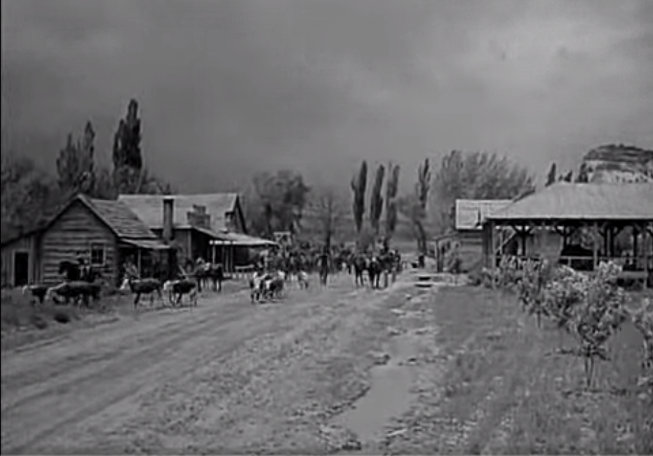 Town scene from Westward the Women (1951) 