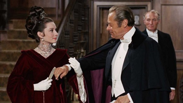 My Fair Lady (1964) Audrey Hepburn as Eliza Doolittle, Rex Harrison as Henry Higgins, fancy ball