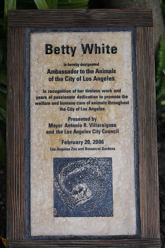 Betty White's plaque at the Los Angeles Zoo
