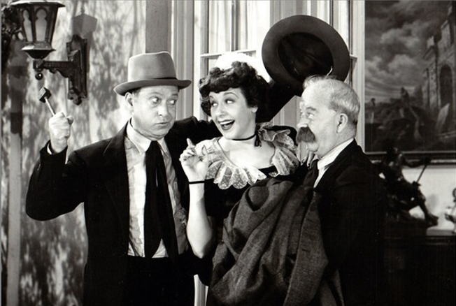 Harry Langdon with Fifi D’Orsay and Chester Conklin at Columbia.