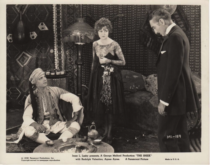 The Sheik (1921) Rudolph Valentino, Agnes Ayres and Adolphe Menjou