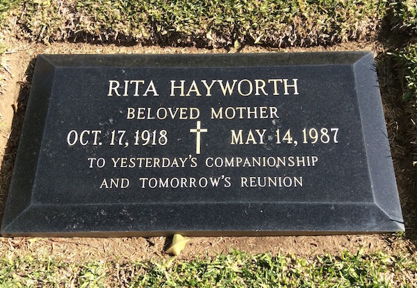 Rita Hayworth's tombstone