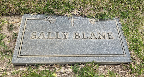 Sally Blane's gravestone