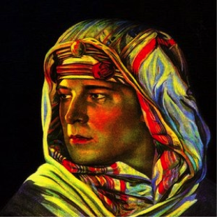Rudolph Valentino illustrated as The Sheik