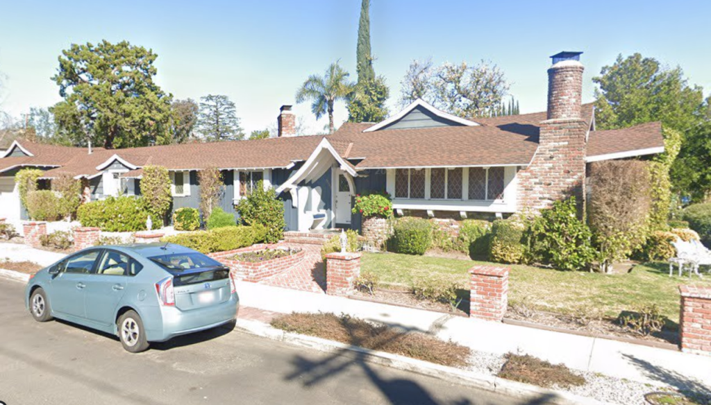 Lori Nelson's residence at 5044 Bellaire Ave., North Hollywood, California